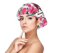 Watercolor Accordion Flower Rose,Adult's Satin Sleeping Cap - Women's Elastic Sleep Bonnet, Adjustable Overnight Hair Cover