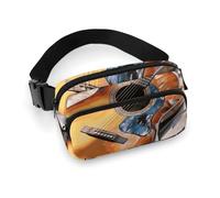 Watercolor Acoustic Guitar Fanny Pack for Women Men Waist Bag Belt Bag Adjustable Casual Bag for Travel Sports Hiking, white, 7.9x5.1inches