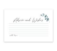 Watercolor Advice and Wishes Cards, 50 Pack,Double Sided,4x6, Uncoated, Heavyweight Card Stock, Ideal for Weddings,Bridal Showers, Baby Showers, Thanksgiving, Christmas, other Parties and Celebrations