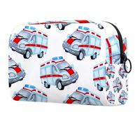 Watercolor Ambulance Cosmetic Bag for Women, Travel Toiletries Bags Large Makeup Handy Pouch Organiser Bag with Zipper