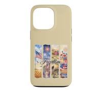 Watercolor American Freedom Patriotic Scenes Case for iPhone 13 Pro