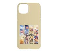 Watercolor American Freedom Patriotic Scenes Case for iPhone 15 Plus