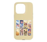 Watercolor American Freedom Patriotic Scenes Case for iPhone 15 Pro