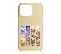 Watercolor American Freedom Patriotic Scenes Case for iPhone 16 Pro