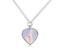 Watercolor Angel Pet Urn Necklace for Dog Cat Ashes Heart Pets Cremation Keepsake Waterproof Pendant Memorial Jewelry Pendants Gifts for Women Men