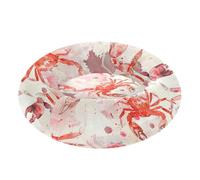 Watercolor Animal Crab Marshmallow Red and White Pet Cat Beds Removable & Washable Orthopedic Dog Bed for Extra Small Size Pets Sleeping S