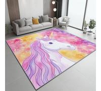 Watercolor Animal Deer Jungle Area Rug 60 x 110 cm Washable Floor Rugs Doormat Living Room Home Decor, Soft and Plush Carpets Area Mats for Kids Boys Girls Bedroom Light Green
