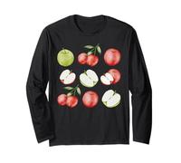 Watercolor Apples Fresh Fruit Art Vintage Nature Long Sleeve T-Shirt