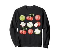 Watercolor Apples Fresh Fruit Art Vintage Nature Sweatshirt