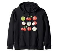 Watercolor Apples Fresh Fruit Art Vintage Nature Zip Hoodie