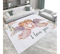 Watercolor Area Rugs Cartoon Angel Girl Washable Rug 60 X 90 Cm Non-Slip Soft Accent Carpet For Living Room Bedroom Home Office Kitchen Decor,180 X 240 Cm