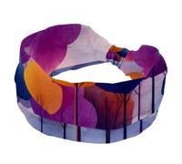Watercolor Art Forest Landscape Stretchy Headbands for Women, Non-Slip Hair Bands Fashion Sports Turban for Yoga Workout Daily Use