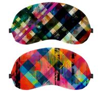 Watercolor Art Geometry Grid Pattern 2-Pack Light-Blocking, Soft, Breathable Sleeping Masks Blindfold Sleep Masks