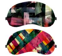 Watercolor Art Geometry Srtipes Pattern 2-Pack Light-Blocking Soft Breathable Sleep Mask Eye Patch Eye Cover