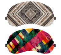 Watercolor Art Geometry Srtipes Pattern 2 Piece Light-Blocking Soft Breathable Sleep Mask Eye Patch Eye Cover