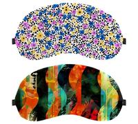Watercolor Art Geometry Waves 2 Piece Light-Blocking Soft Breathable Eye Masks Sleep Mask Eye Patch