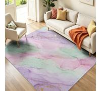 Watercolor Artistic Rugs for Bedroom, 60 x 110 cm Super Soft Carpet | Ink Style Fluid Gradient Smoke Printed Washable Rug for Living Room Kitchen, Colorful Non Shedding Easy Care Entrance Carpet