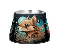 Watercolor Artwork Squirrel Pet Bowl Non Slip Anti Skid Dog Bowls Stainless Steel Stackable Food Puppy Bowl Dishes
