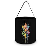 Watercolor Atom Science Large Easter Basket Candy Bags Canva Tote Bag Portable Hallowee Bucket