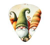 Watercolor-Autumn-Gnomes-Pumpkins 12 Pack Guitar Picks With 3 Thicknesses And Storage Box, Abs Plectrums For Electric Bass Guitar Players