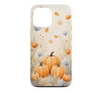 Watercolor Autumn Pumpkin Maple Leaf Fall Flower Aesthetic Case for iPhone 13 Pro Max