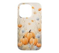 Watercolor Autumn Pumpkin Maple Leaf Fall Flower Aesthetic Case for iPhone 14 Pro