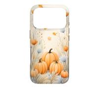 Watercolor Autumn Pumpkin Maple Leaf Fall Flower Aesthetic Case for iPhone 17 Pro