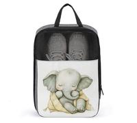 Watercolor Baby Elephant in A Blanket Shoe Bag for Travel Daily Use Anti-dust Storage Carrier Golf Shoe Pouch