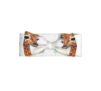 watercolor baby giraffe Baby bow headband, a hair accessory for newborns and infants, suitable for babies 0-6 months old