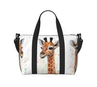 Watercolor Baby Giraffe Printed Women's Tote Bag Portable Crossbody Bag Suitable for Gym Workouts Commuting and Travel