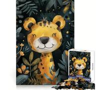 Watercolor Baby Jaguar for Adults 1000 Piece Puzzle Mental Workout Peaceful Recreation Unique Gift (38x26cm)