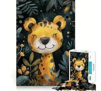 Watercolor Baby Jaguar Jigsaw Puzzles 1000 Cognitive Skill Toy Smooth Burr Free Surface Relaxing Indoor Group Activity (38x26cm)