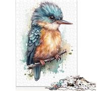 Watercolor Baby Kingfisher Puzzles 1000 Pieces Wooden Puzzles for Adults & Teenager Learning Educational Toys 1000pcs (75x50cm)