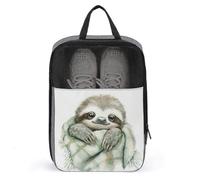 Watercolor Baby Sloth in A Blanket Shoe Bag for Travel Daily Use Anti-dust Storage Carrier Golf Shoe Pouch