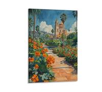 Watercolor Balboa Park San Diego Painting, California Travel Poster 08x12inch(20x30cm)