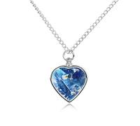 Watercolor Bald Eagl-es Stars American Flag Custom Cremation Jewelry Urn Necklace for Dog Pet Ashes Heart Memorial Pendant