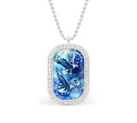 Watercolor Bald Eagl-es Stars American Flag Custom Photo Necklace Personalized Picture Pendant Memory Jewelry for Women