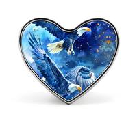 Watercolor Bald Eagl-es Stars American Flag Funny Lapel Pins Heart Button Brooch Badge Pin Hat Clothes Bag Jewelry for Men Women