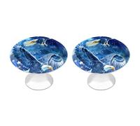 Watercolor Bald Eagl-ES Stars American Flag Funny Round Cabinet Knobs Stainless Steel Drawer Pulls Door Handles Decoration