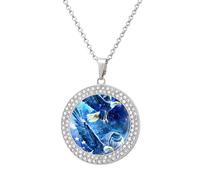 Watercolor Bald Eagl-es Stars American Flag Personalized Picture Pendant Necklace Customized Memorial Jewelry for Women