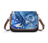Watercolor Bald Eagl-es Stars American Flag Travel Crossbody Bags for Women Shoulder Handbags with Adjustable Strap Satchel Purse