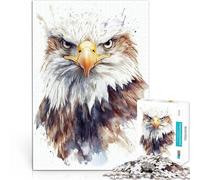 Watercolor Bald Eagle PortraitJigsaw Puzzles for teenagers 1000 Piece Difficult Hard is ideal as a gift for the whole family 38x26cm