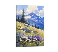 Watercolor Bald Mountain PaintingClassic Aesthetic Poster Decorative Painting Canvas Wall Art Living Room Poster Bedroom PaintingFrame-style 08x12inch(20x30cm)