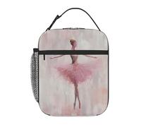 Watercolor Ballerina Ballet Dancer Kids Insulated Lunch Bag for Boys Girls, Leakproof Reusable Bento Tote Toddler Lunch Bag, Portable Thermal Cooler Lunchbox for School Picnic Travel Daycare