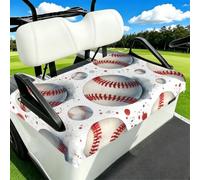Watercolor Baseballs Pattern Golf Cart Seat Cover For 2 Passenger Carts