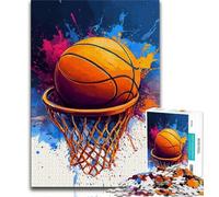 Watercolor Basketball 1000 Piece Jigsaw Puzzles for Teenagers Gifts,Educational Games Home Decoration Deal As Gifts for The Whole Family (75x50cm)