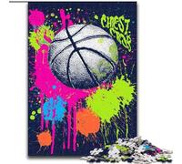 Watercolor Basketball 1000 Pieces Jigsaw Puzzles For Teens And Adults, Toys Educational Games Stress Relieving Unique Birthday And Gifts (26x38cm)