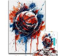 Watercolor Basketball Jigsaw Puzzles for Teenagers 1000 Piece,for Educational Game Challenge Toy Unique Home Decor And Gifts (38x26cm)