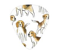 Watercolor Beagle Dog Breed,12 Pcs Guitar Pick,3 Different Thickness Plectrums for Acoustic Guitar Bass Ukulele (0.46mm 0.96mm 0.71mm)