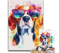 Watercolor Beagle JigsawPuzzle 1000 Pieces for Adults,Challenging To Complete But Fun And Humorous Unique Home Decor And Gifts (38x26cm)